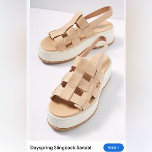 Sorel Tan Platform Sandals with H-Shaped Cutout
